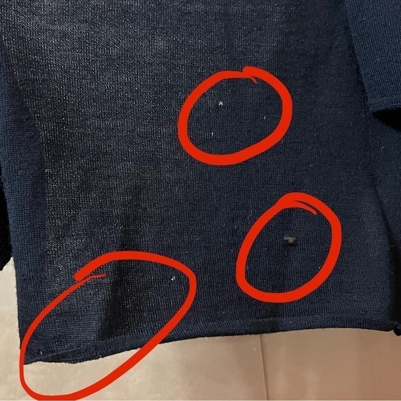 Tory Burch | Merino Wool Ruffle Trim Cardigan Sweater Open Front Black Size S - Picture 7 of 16